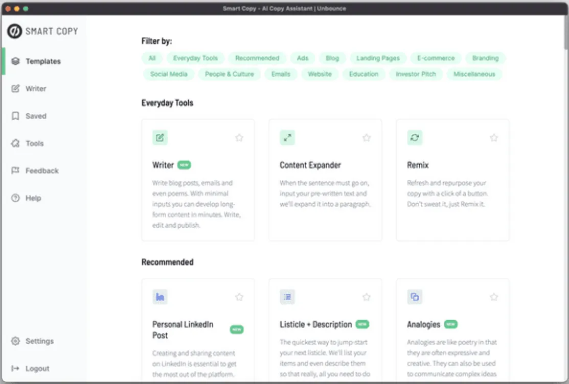 Smart Copy: أدوات كتابة نصوص إعلانية بالذكاء الاصطناعي