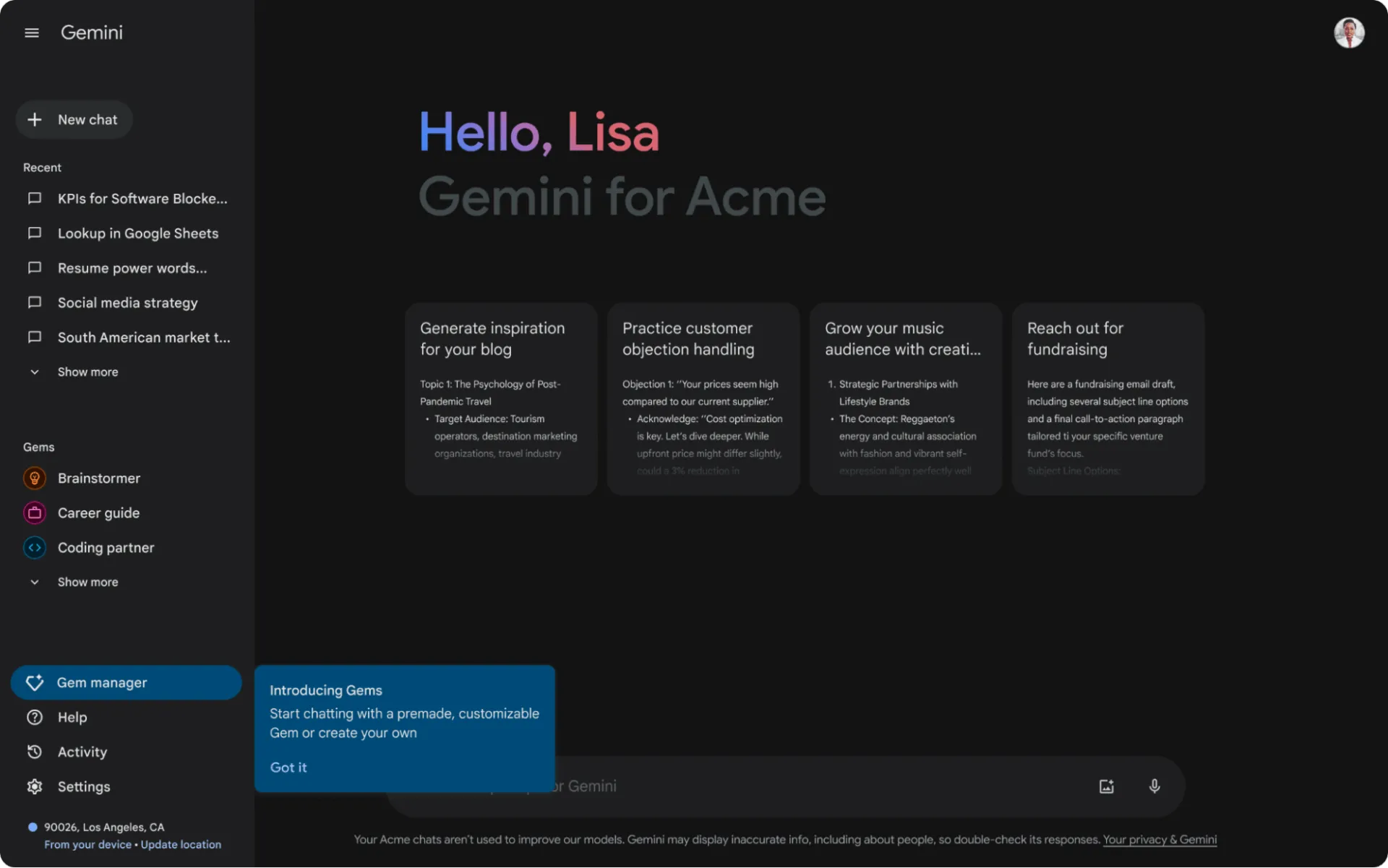 Gemini Dashboard