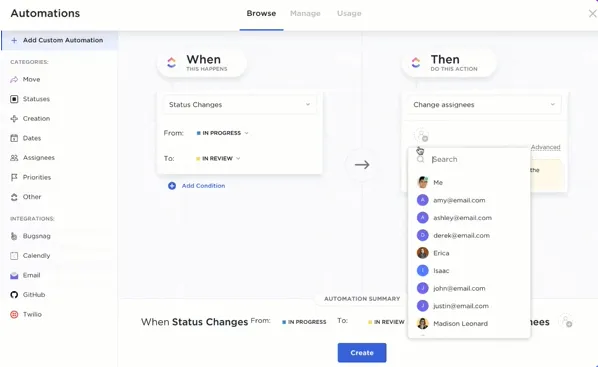 Automatización de ClickUp