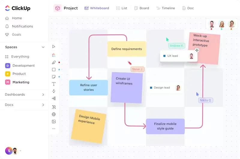 ClickUp pour les équipes créatives et de conception
