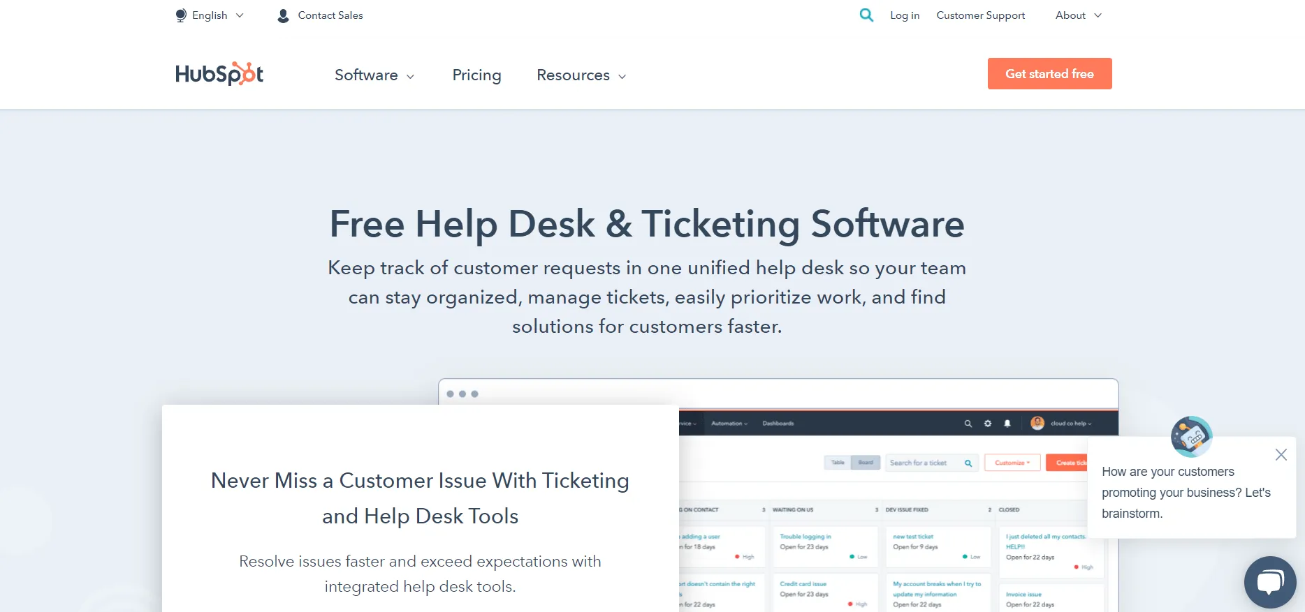 Página de inicio de HubSpot