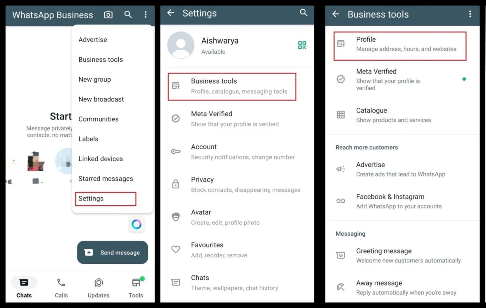 Aktualizujte obchodní profil WhatsApp pro WhatsApp Business CRM.