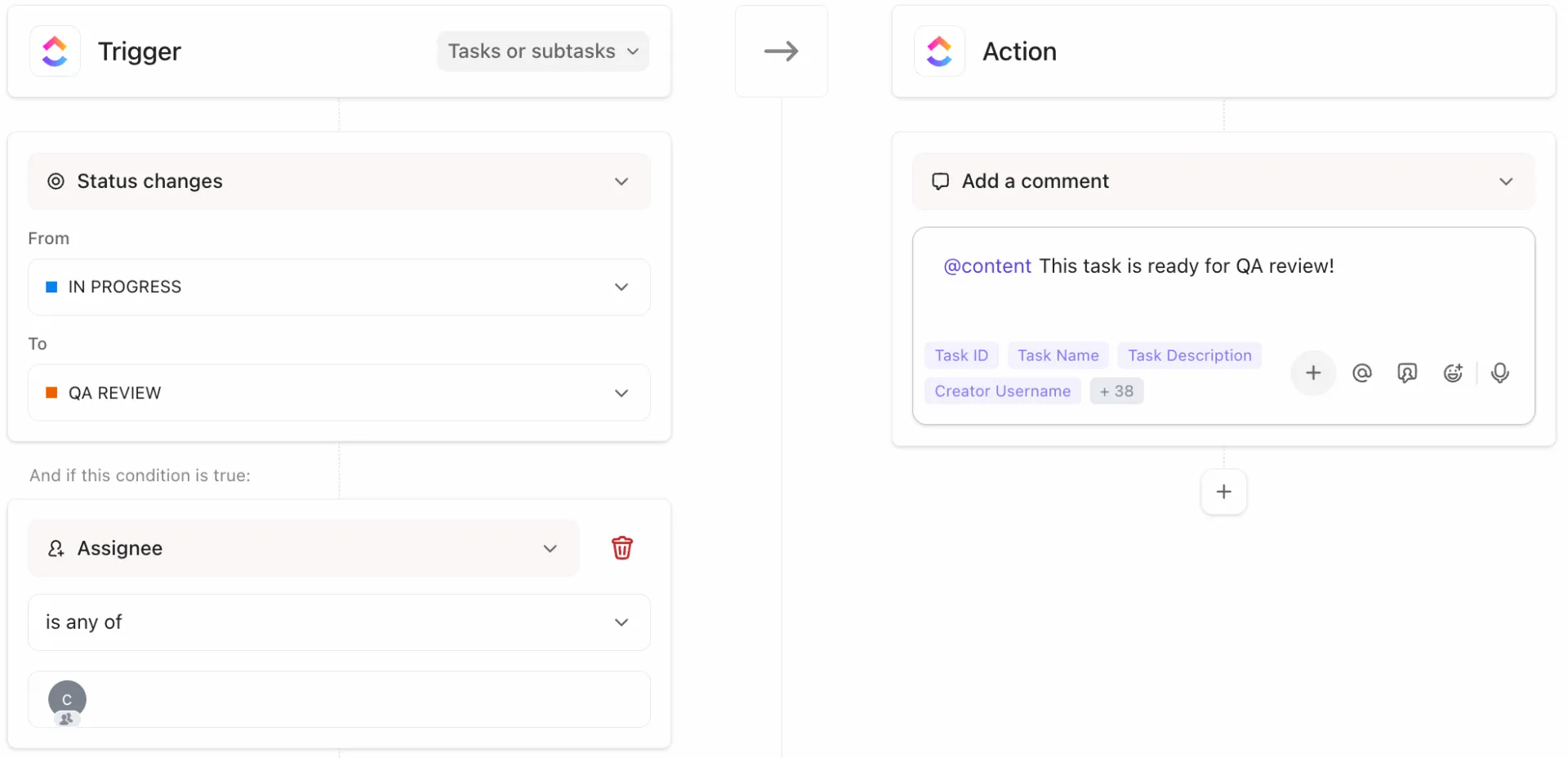 أتمتة ClickUp: قم بإعداد عمليات أتمتة للعملاء الذين يدفعون مقابل الخدمة لتقليل معدل ترك العملاء