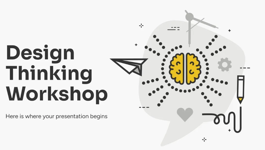 Modello di workshop sul design thinking in formato PPT di Slidesgo