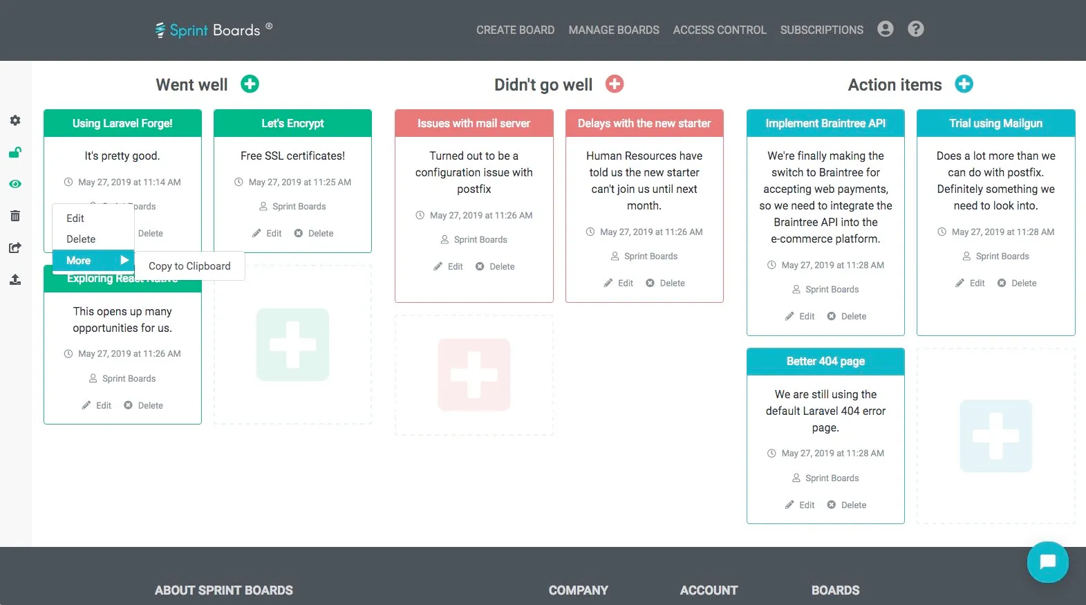 Sprintboards: Tools für Retrospektiven