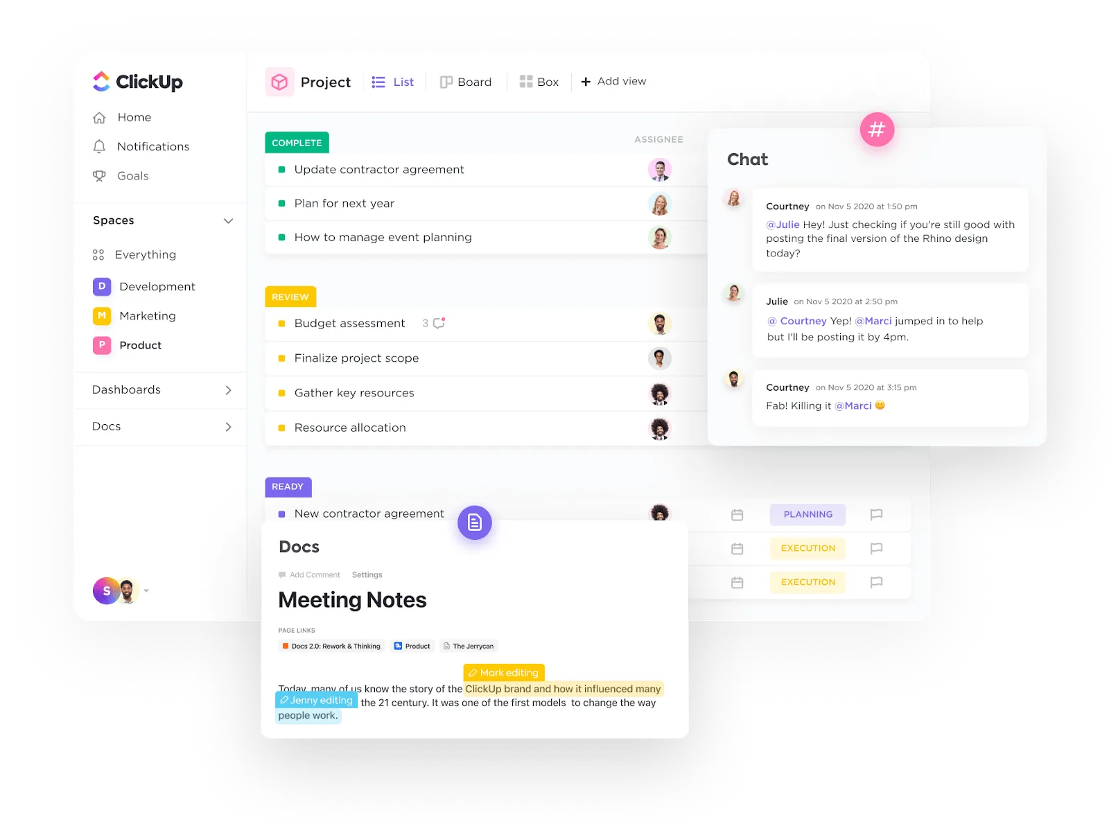 Commenti ClickUp: modello di feedback SBI