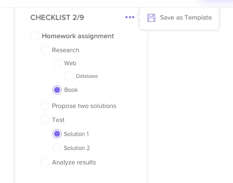 Checklists ClickUp