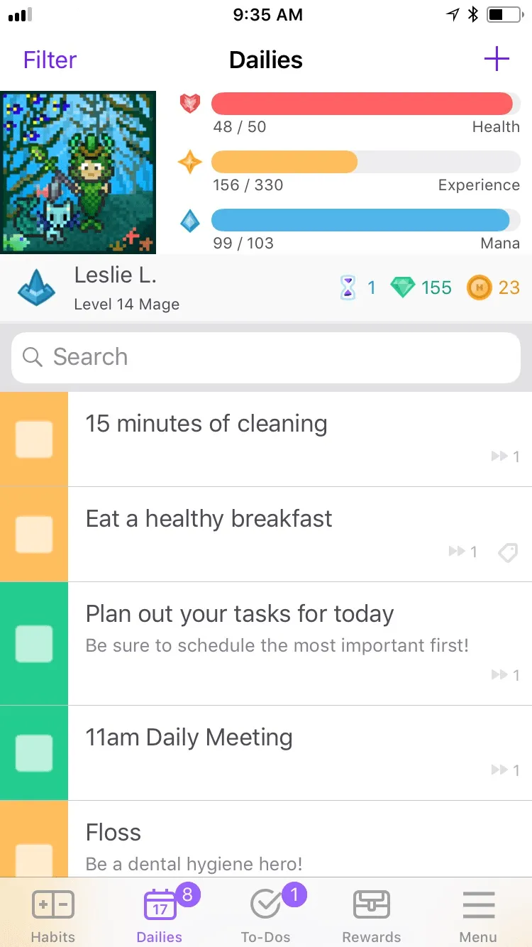 Habitica-Dashboard: KI-Gewohnheits-Tracker