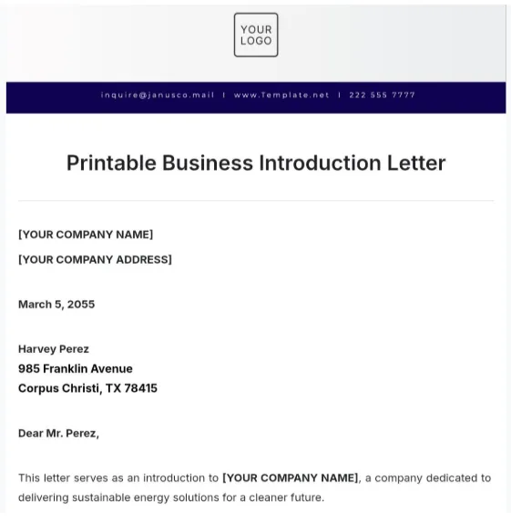 Modèle de lettre de présentation : modèle de lettre de présentation pour l'entreprise par Template.Net