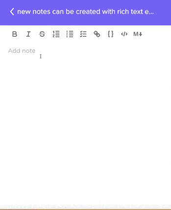Bloco de notas na extensão ClickUp para Chrome