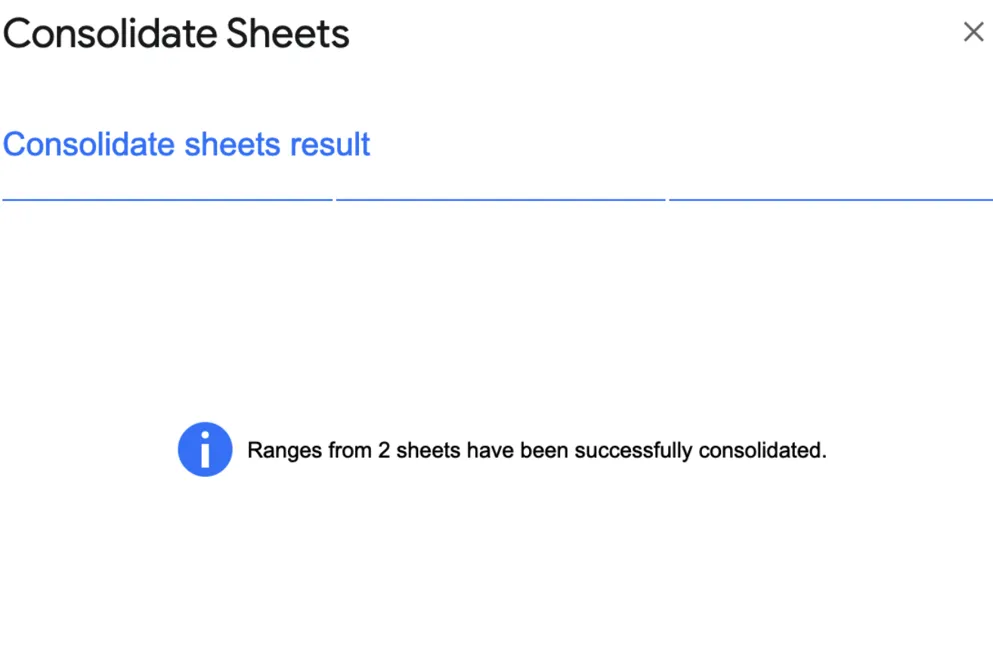 Langkah 4 untuk menggunakan add-on 'Consolidate Sheets' di Google Sheets