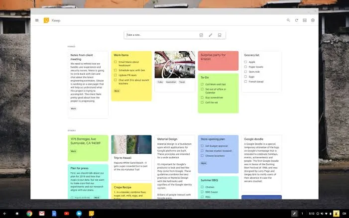 Google Keep: Biztonságos környezet belső linkek és egyéb jegyzetek számára