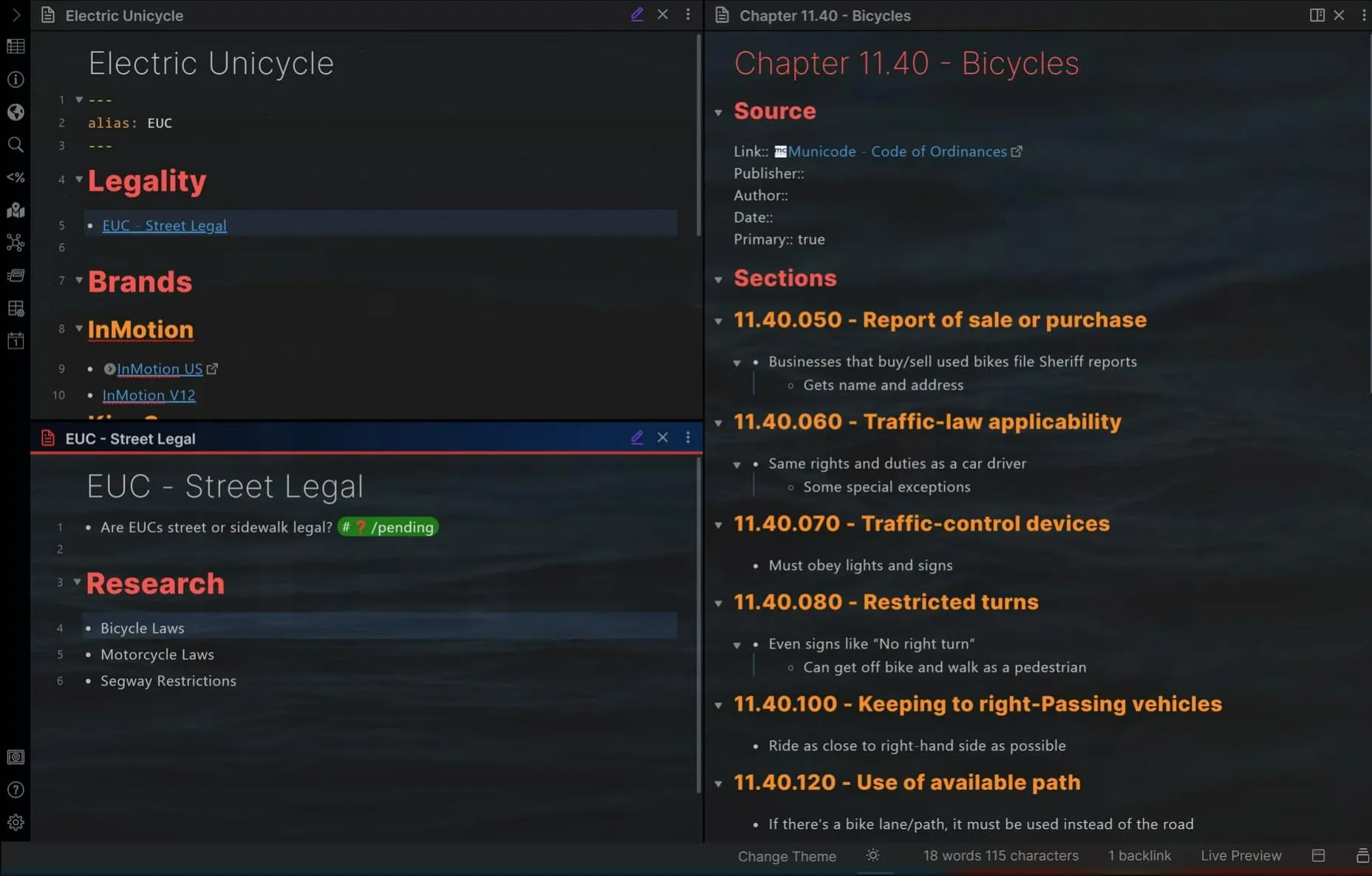 Exemple d'utilisation d'Obsidian pour créer et stocker des notes de lecture