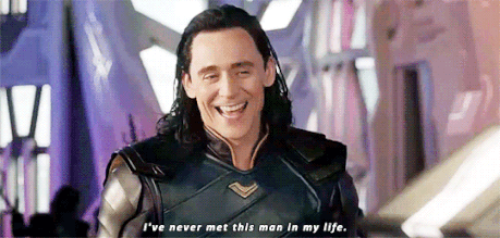 Marvel Loki dizendo “Nunca conheci esse homem” gif