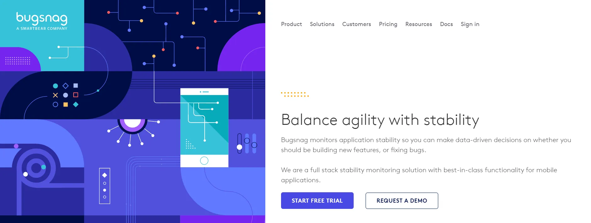 Página de inicio de Bugsnag