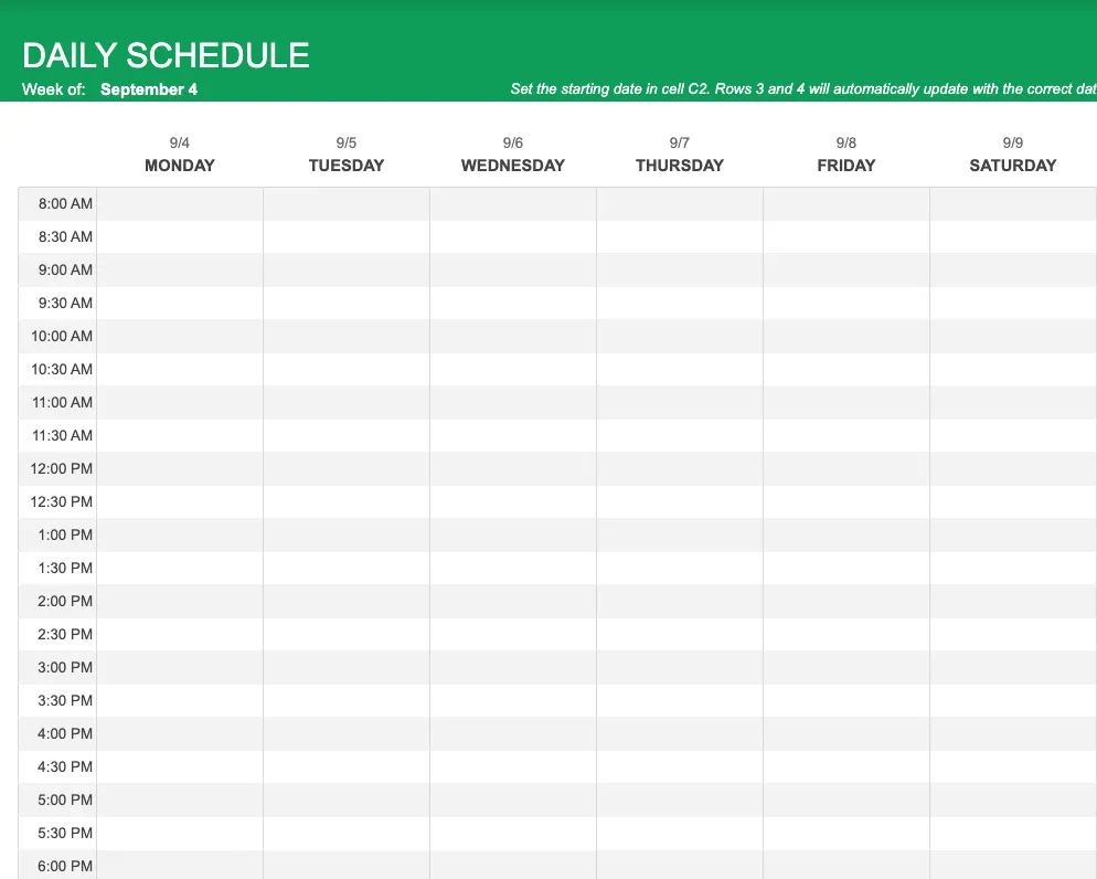 Calendario-Hojas de cálculo de Google