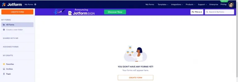 Bảng điều khiển Jotform