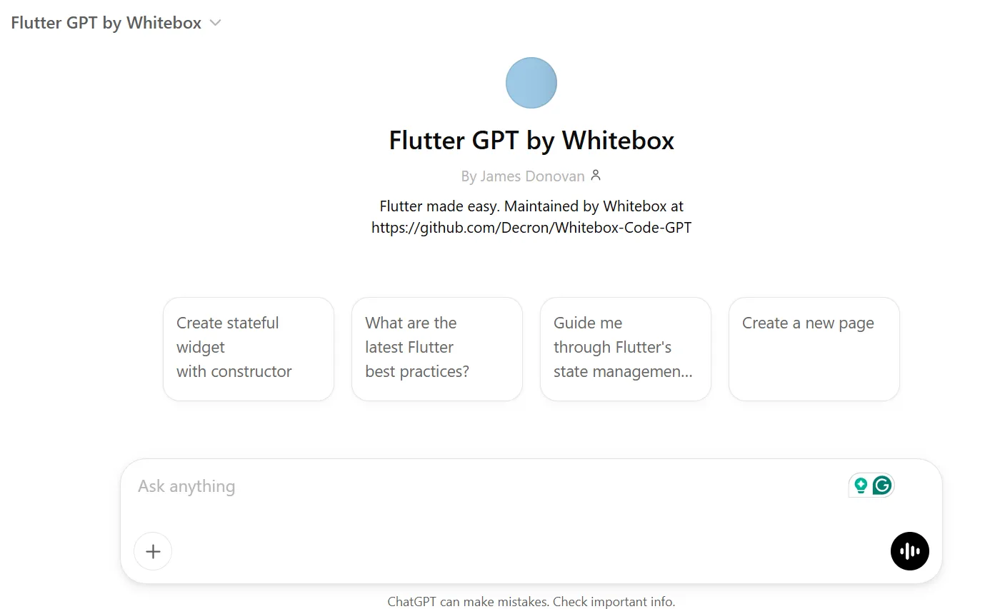 Flutter GPT di Whitebox