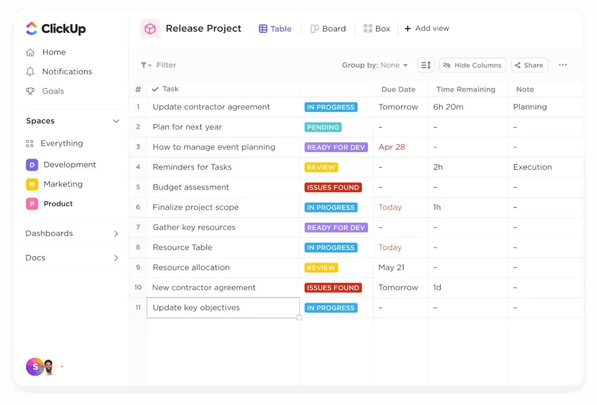 برنامج ClickUp Sales PM Software: العمل من خلال العملاء المحتملين بشكل أسرع وأتمتة المهام المتكررة: ClickUp مقابل Pipedrive