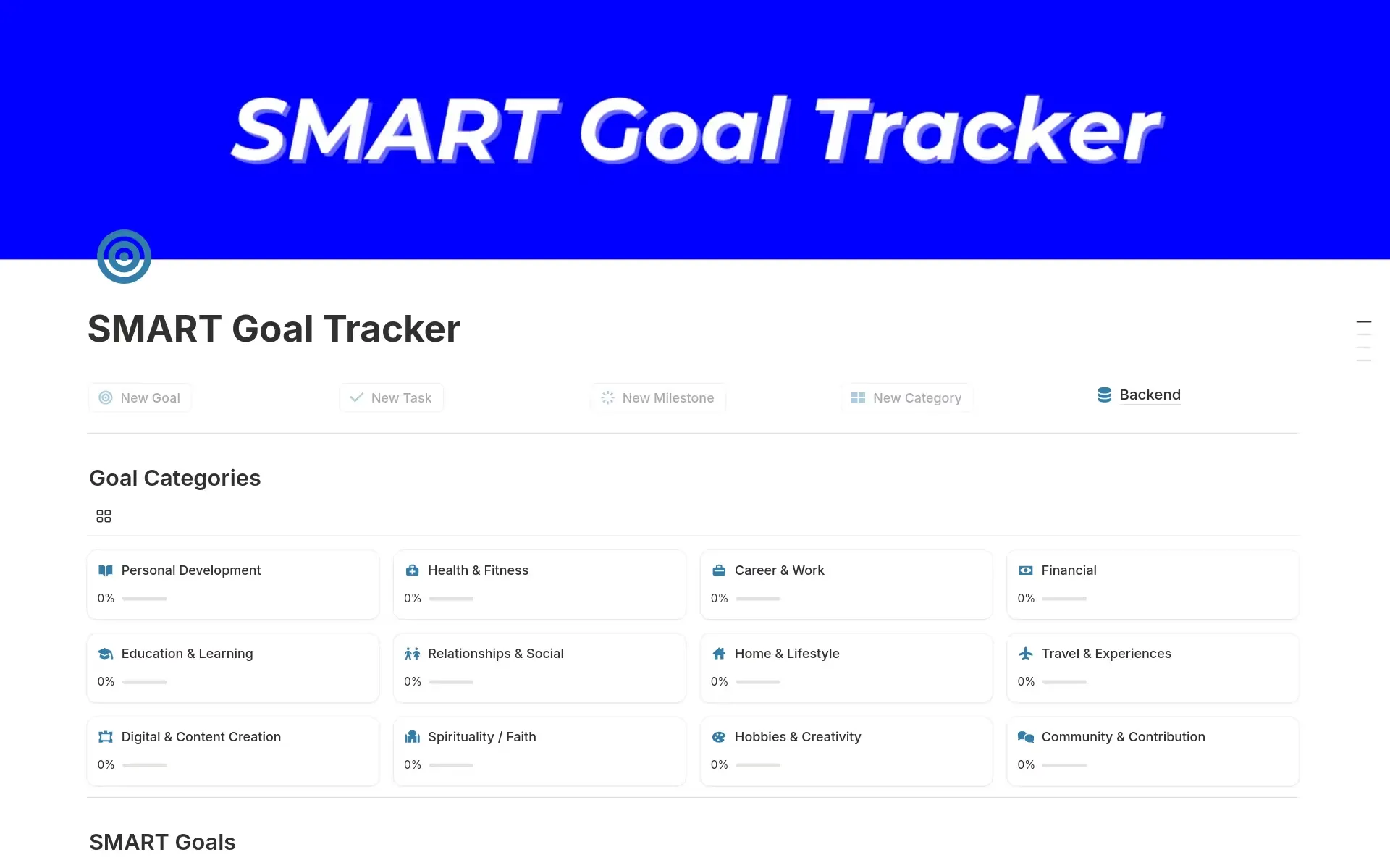 Modèle SMART Objectif Tracker par Notion