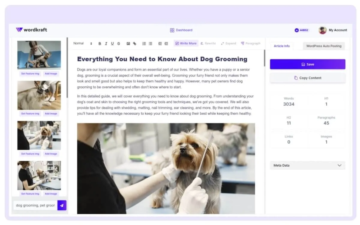 Wordkraft AI bevezető bekezdésgenerátor példa