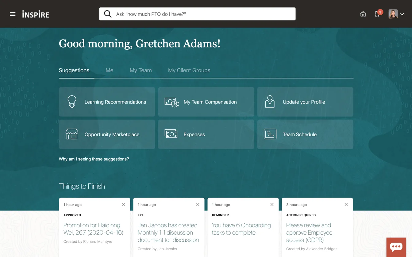 Exempel på Oracle Global HR Dashboard