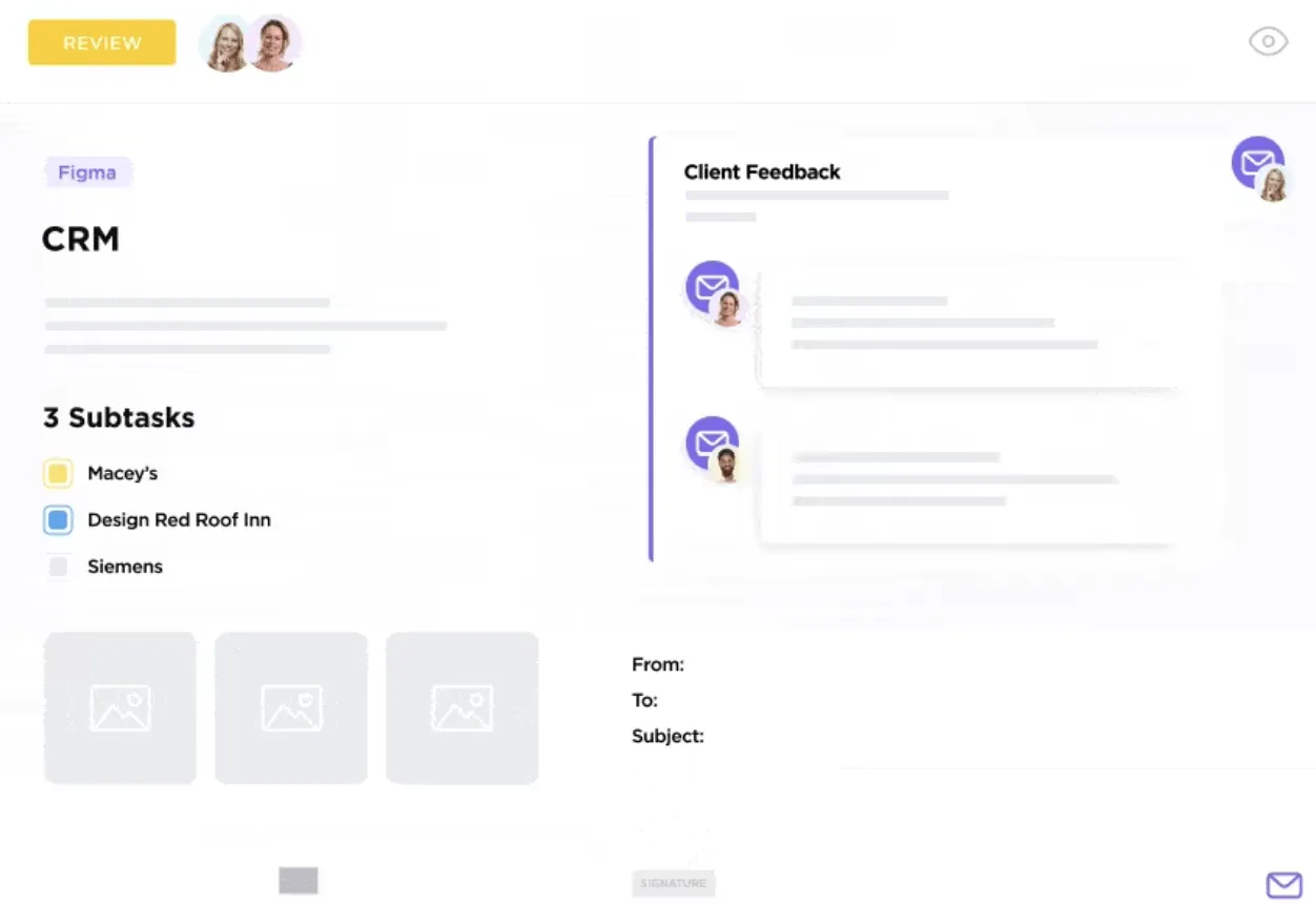 ClickUp az e-mailes projektmenedzsmenthez