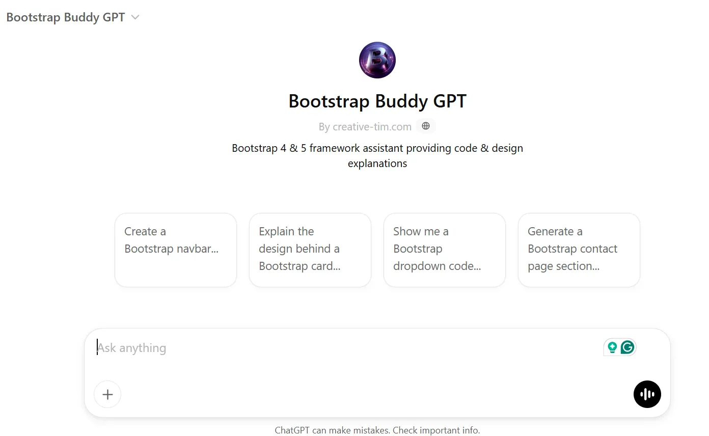 Bootstrap Buddy GPT: i migliori GPT per la codifica del codice