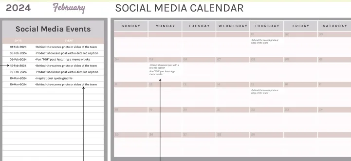Modèle Google Agenda pour le marketing sur les réseaux sociaux par Template.net