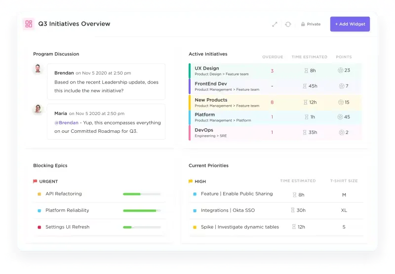 Software di gestione dei prodotti ClickUp
ecosistema di prodotti