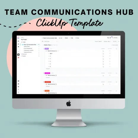 Hey Jessica Team Communication Hub ClickUp-Vorlage