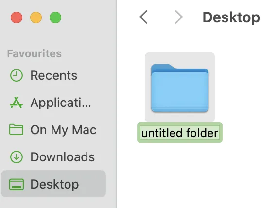Renomeando uma pasta no Mac