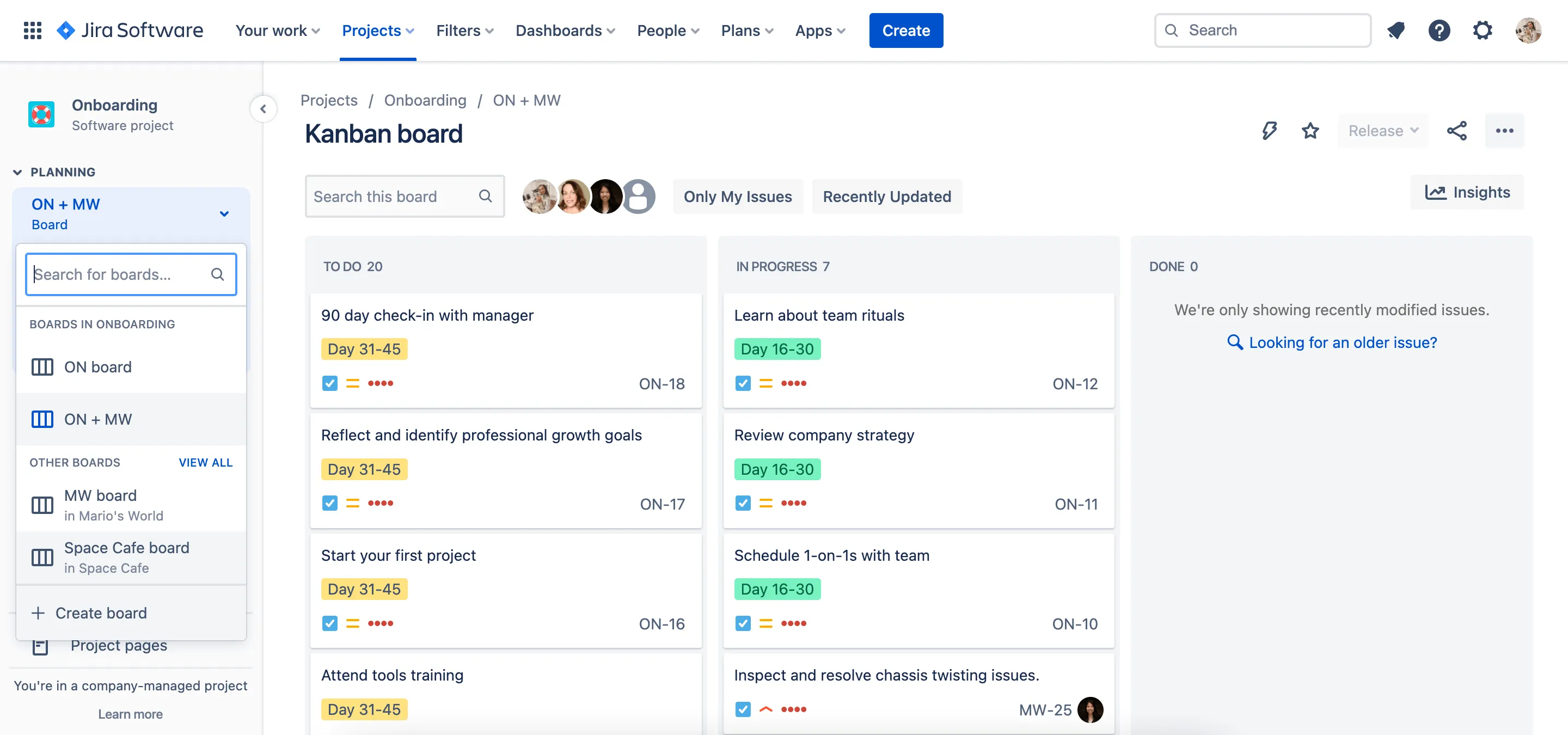 Produktentwicklungssoftware: Erstellen eines Kanban-Boards in Jira Software