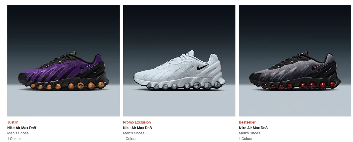 Страница на продукта Nike: Принципи на дизайна на Гещалт