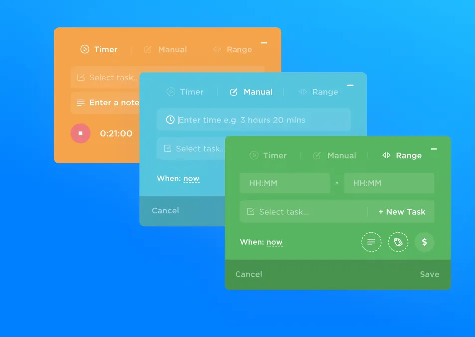Use o ClickUp Time Tracking para reservar tempo para aprender habilidades que geram alta renda