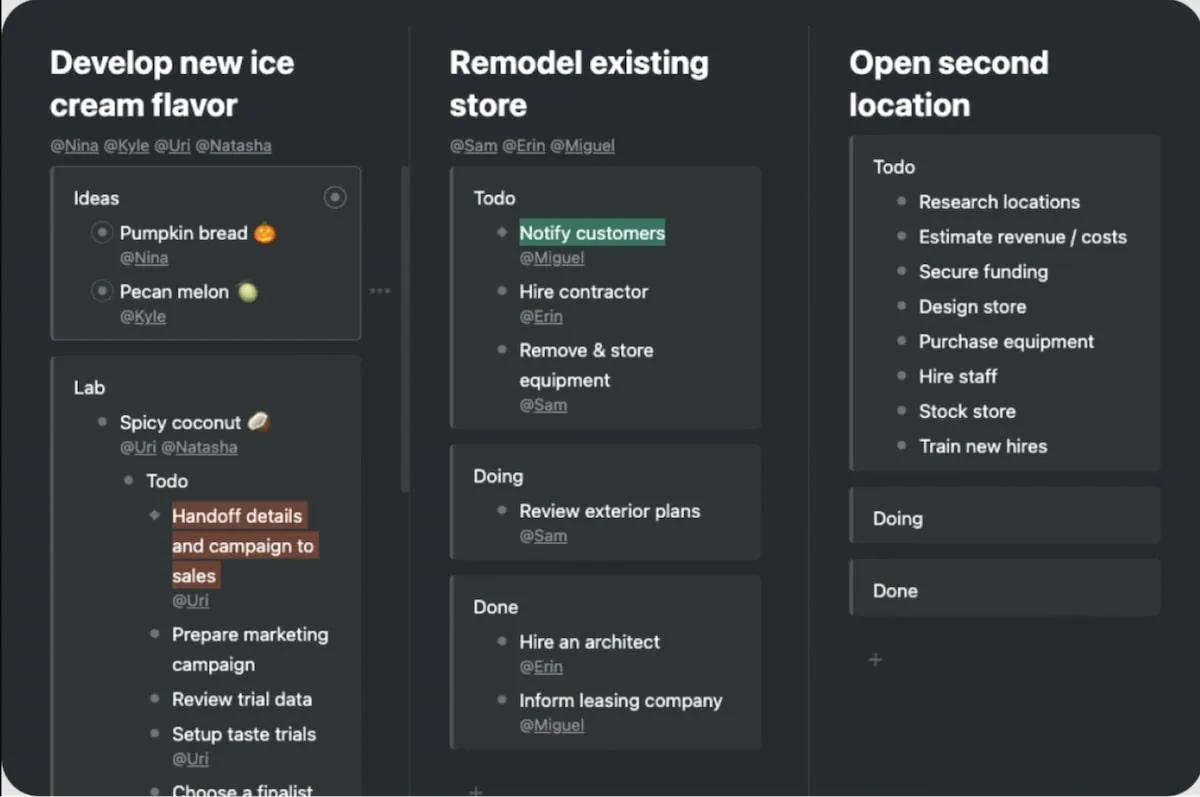 Alternatives à Things 3 : Workflowy