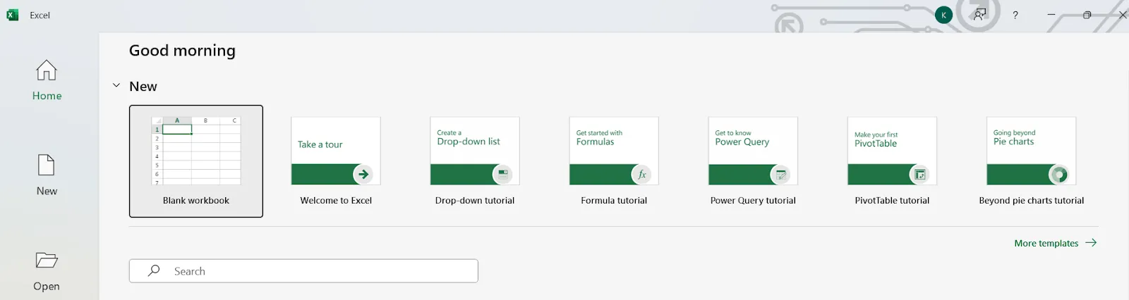 Abra uma nova pasta de trabalho para aprender a criar um modelo no Excel.