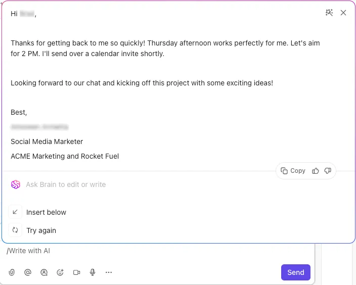 ClickApp E-mail et ClickUp AI