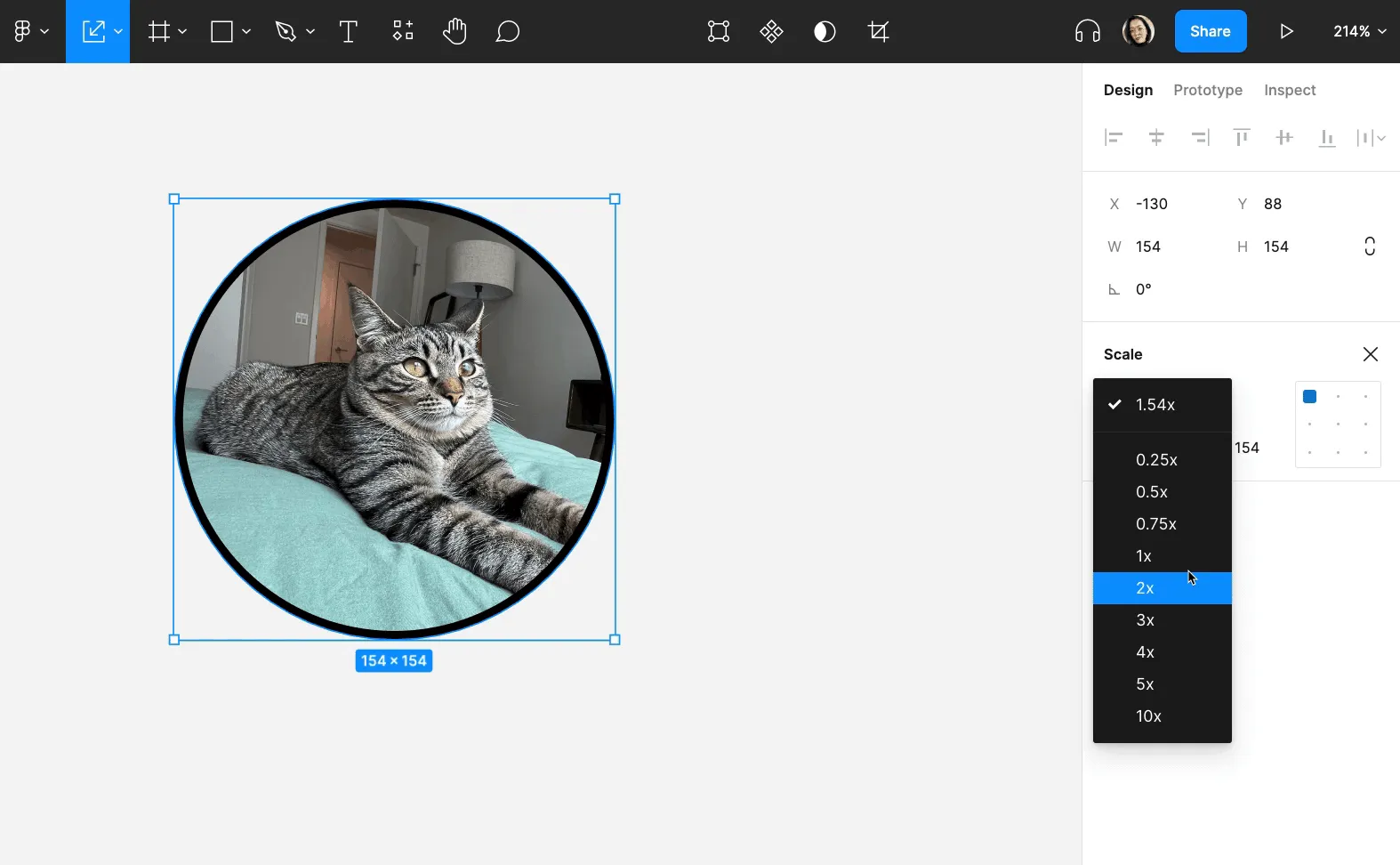Figma Exemple de produit Image Fonctionnalité d'échelle