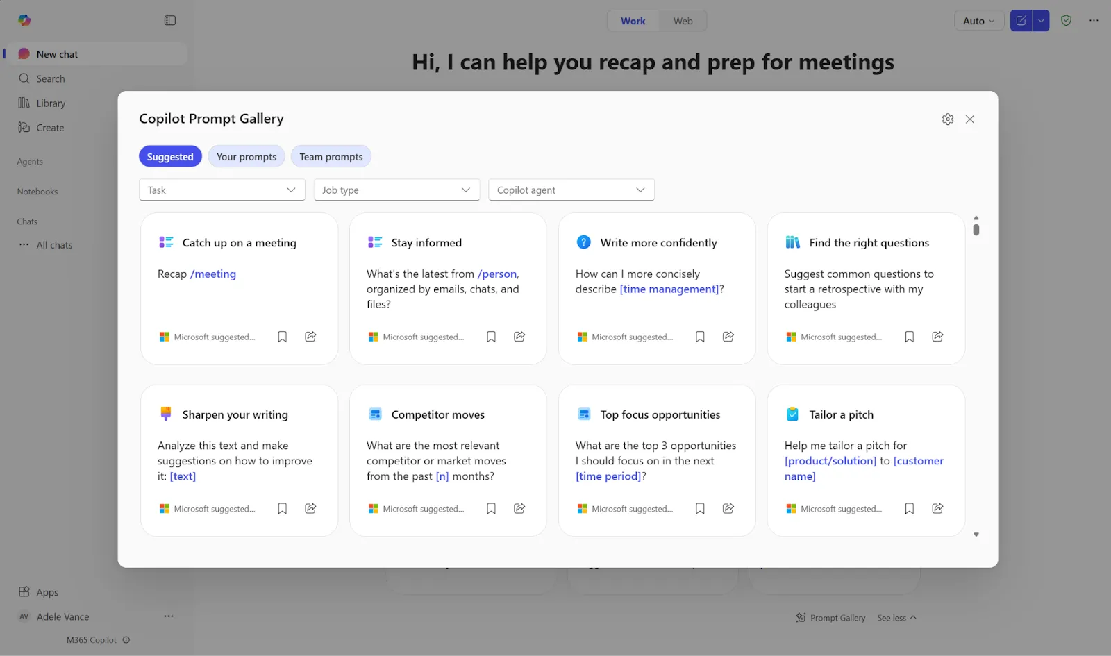 Copilot Prompt Gallery a Microsofttól