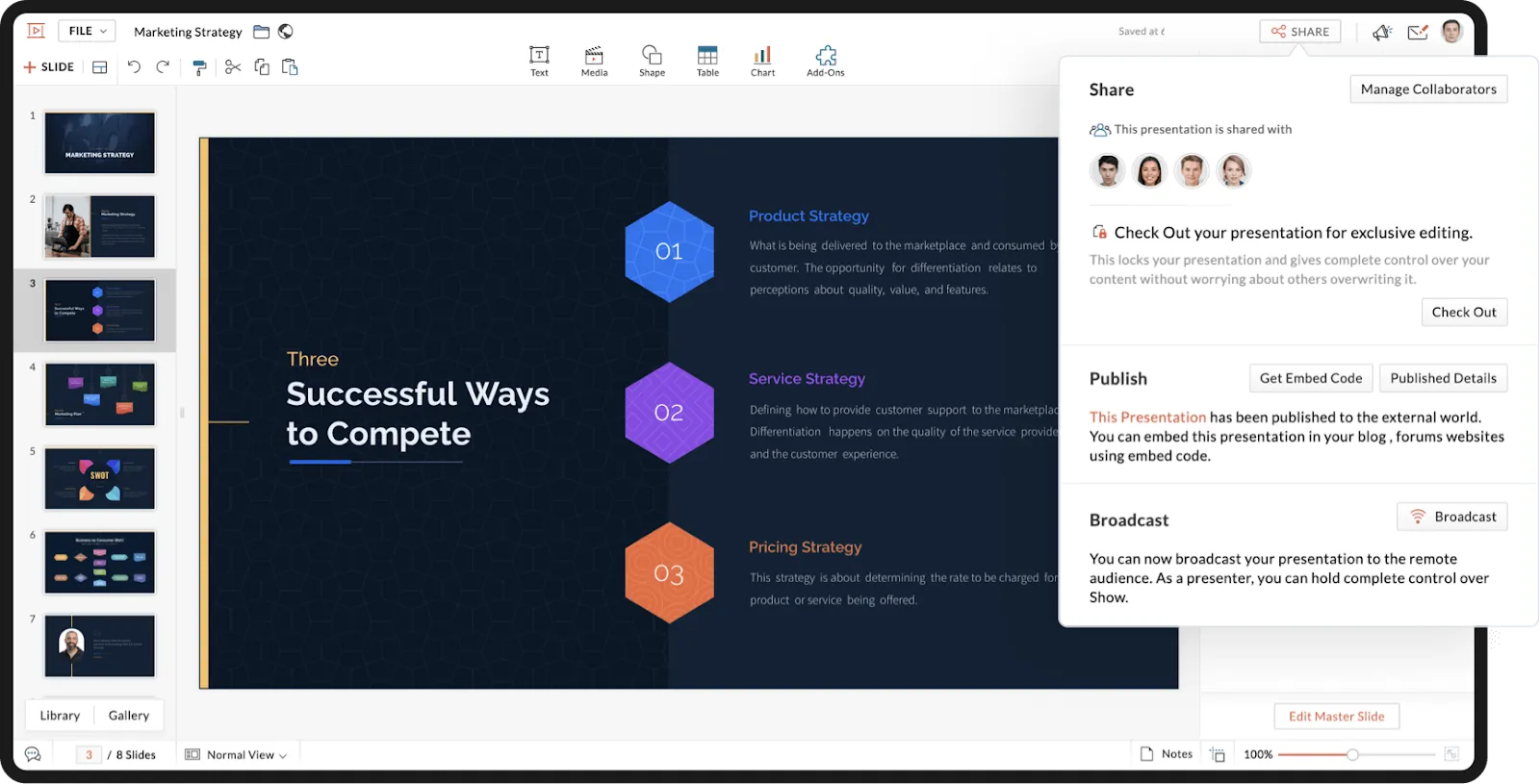 Zoho Show: алтернативи на Google Slides