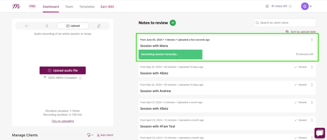Dashboard Mentalyc: alat AI untuk terapis