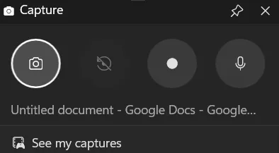 ค้นหาวิดเจ็ต Capture เพื่อเรียนรู้วิธีบันทึกเสียงในขณะบันทึกหน้าจอใน Windows 10 และ 11