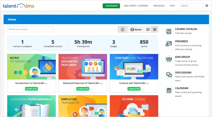 Tableau de bord TalentLMS