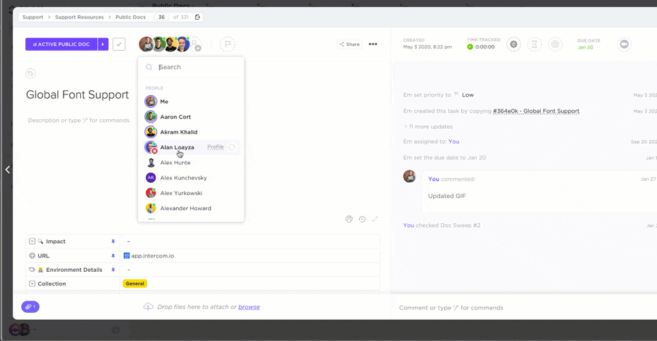 ClickUp più assegnatari