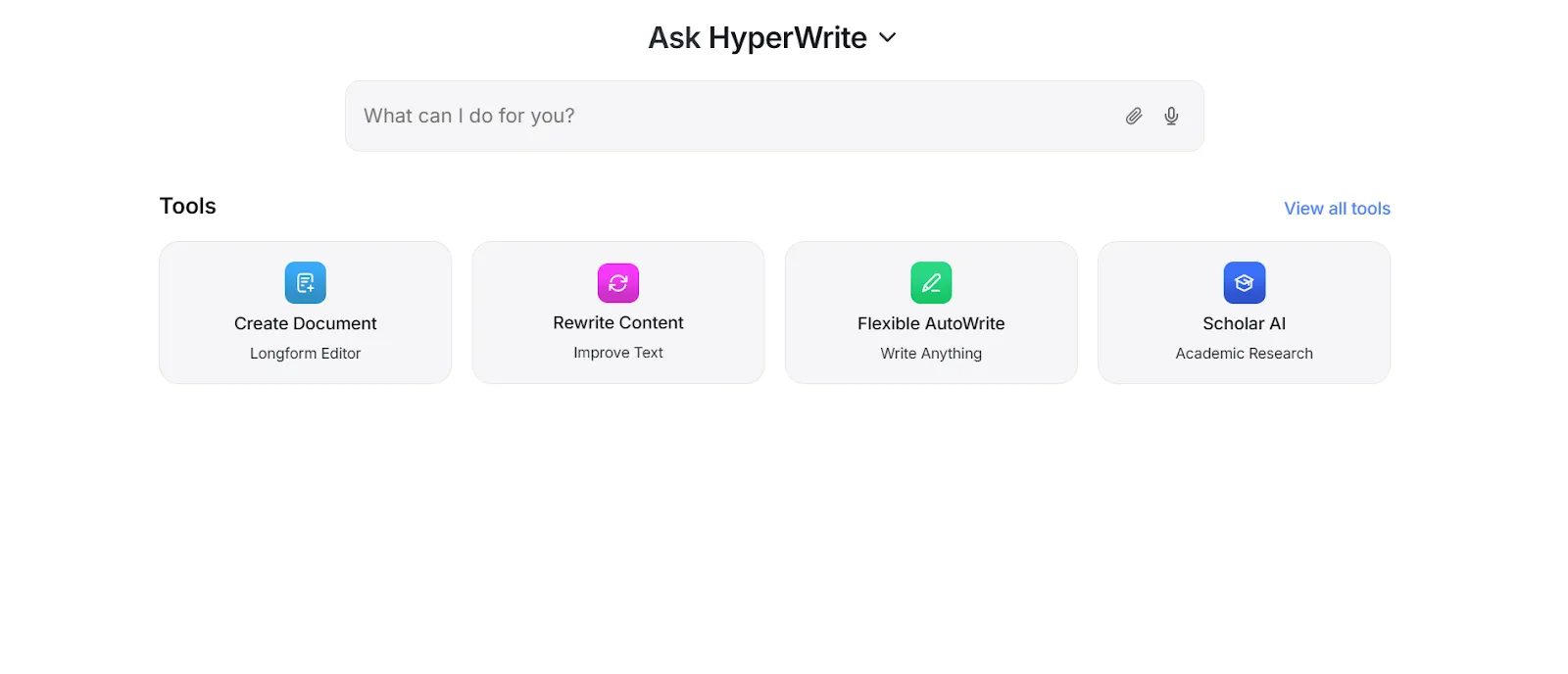 HyperWrite: Mit diesem tool können Sie originelle Texte und Social-Media-Inhalte generieren.