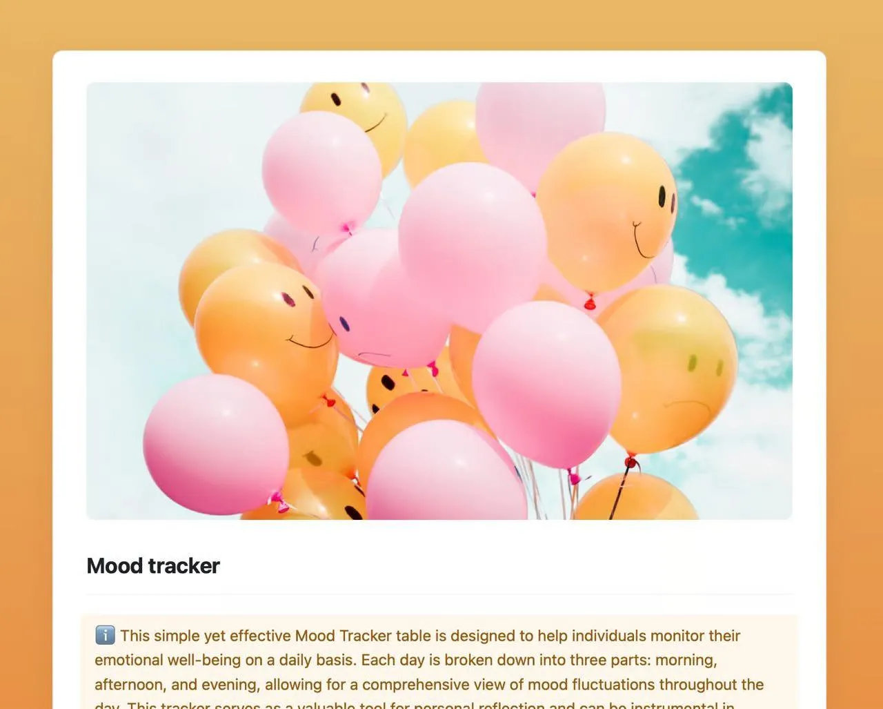 قالب متتبع الحالة المزاجية بتنسيق PDF من Craft - قالب متتبع الحالة المزاجية