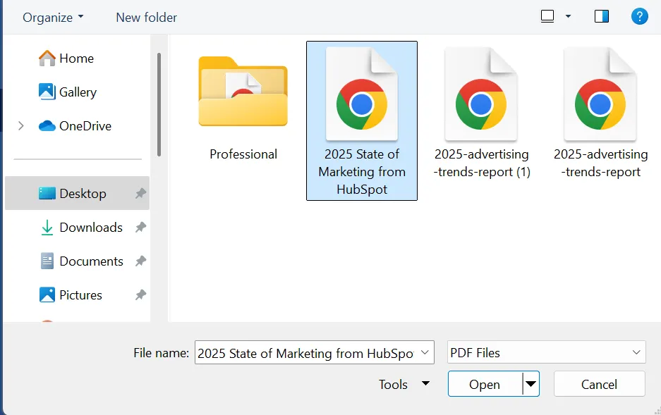 Seleccione el archivo PDF que desea importar a Microsoft Word: Cómo copiar una tabla de PDF a Excel de la manera correcta