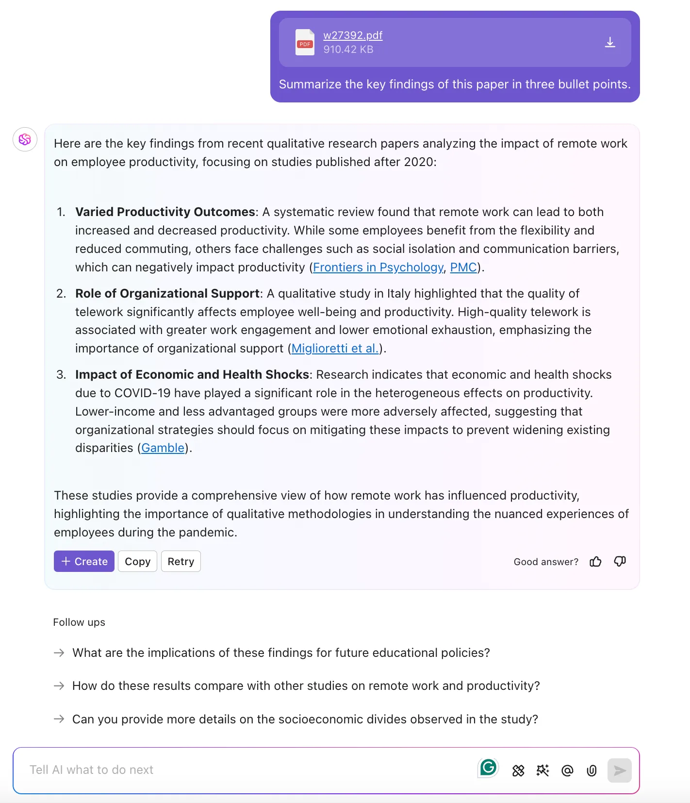 Cara mengonversi PDF ke Google Doc: Ekstrak wawasan dari PDF dengan ClickUp Brain