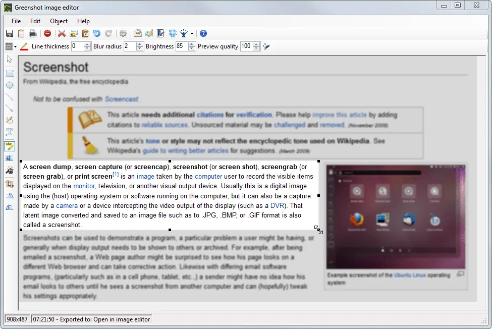 Greenshot Tableau de bord : alternative à ShareX